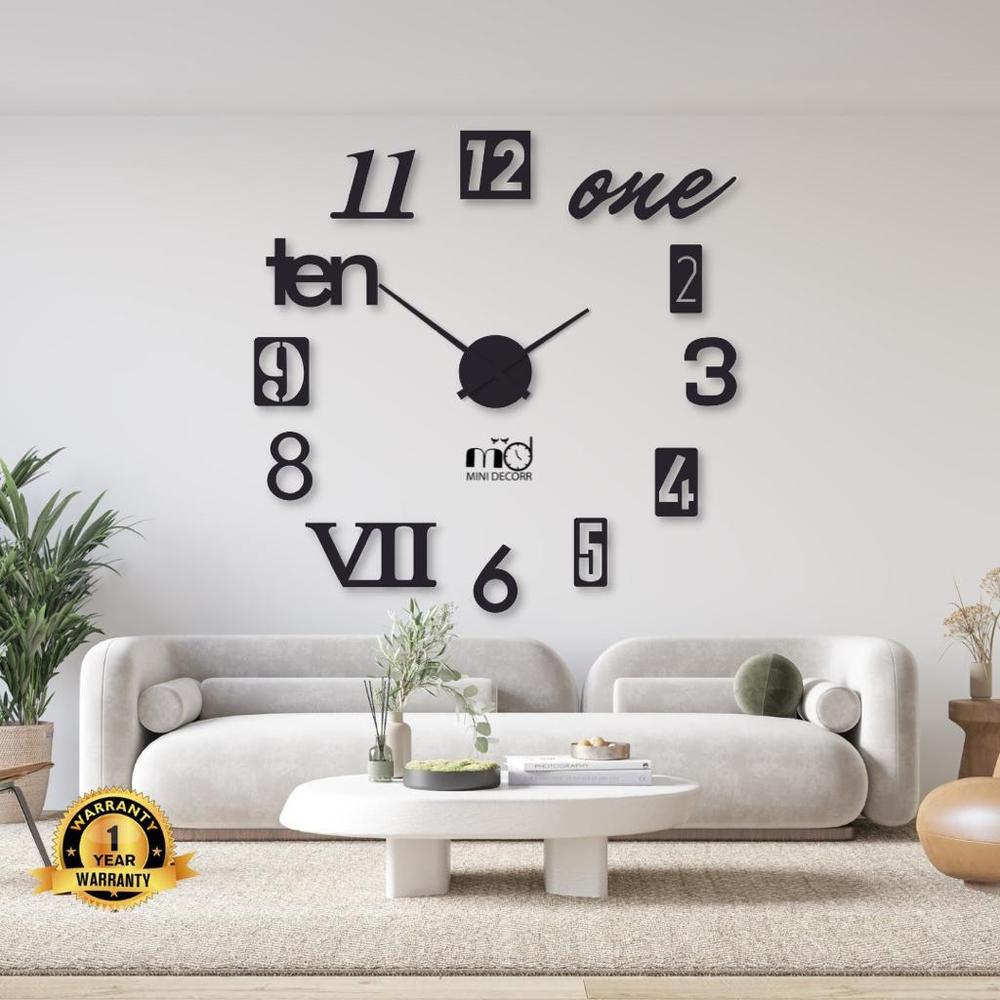 Decorative Wood Wall Clock with Mix Style Numbers