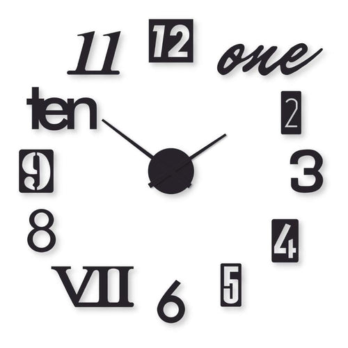 Decorative Wood Wall Clock with Mix Style Numbers