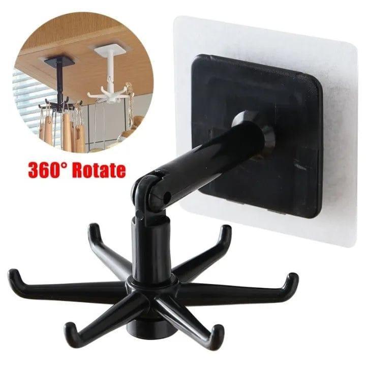 Wall Mount Rotating Hooks – 360° Swivel Organizer